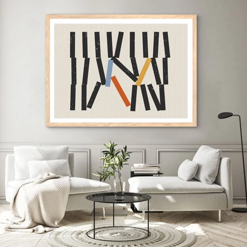 Poster in einem Rahmen aus heller Eiche - Domino – Komposition - 40x30 cm