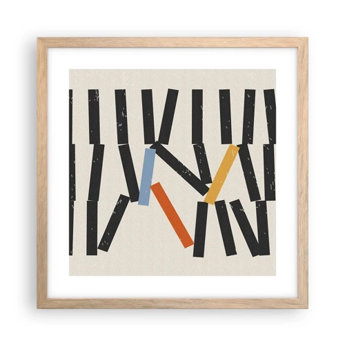 Poster in einem Rahmen aus heller Eiche - Domino – Komposition - 40x40 cm