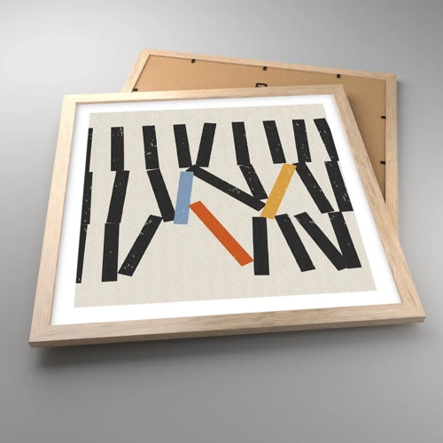 Poster in einem Rahmen aus heller Eiche - Domino – Komposition - 40x40 cm