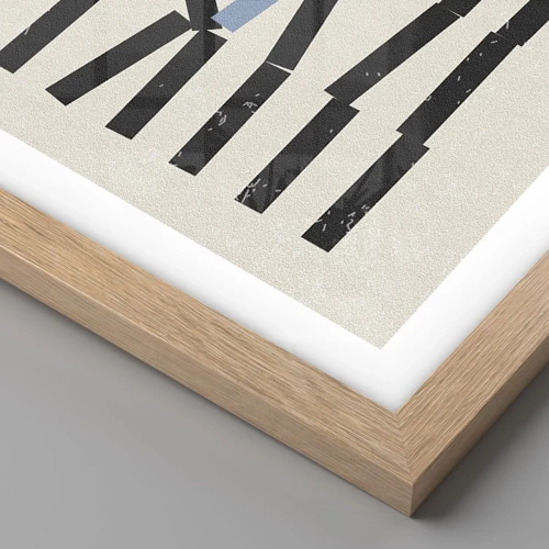 Poster in einem Rahmen aus heller Eiche - Domino – Komposition - 50x50 cm