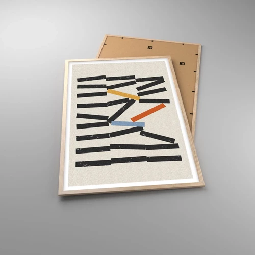 Poster in einem Rahmen aus heller Eiche - Domino – Komposition - 61x91 cm