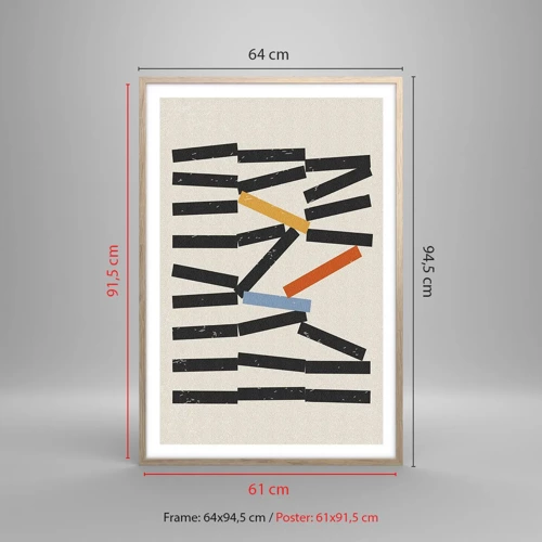 Poster in einem Rahmen aus heller Eiche - Domino – Komposition - 61x91 cm