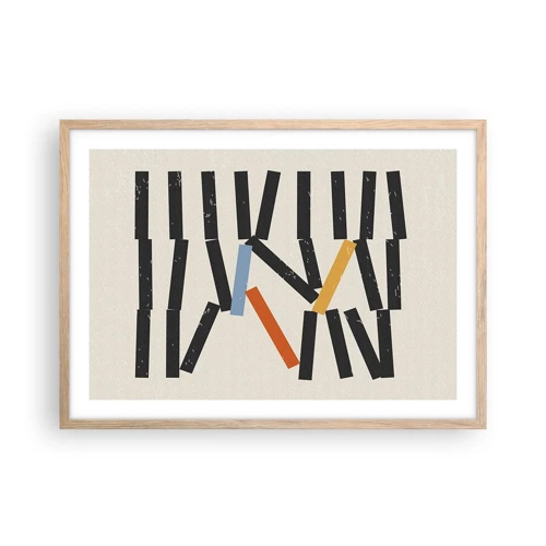 Poster in einem Rahmen aus heller Eiche - Domino – Komposition - 70x50 cm