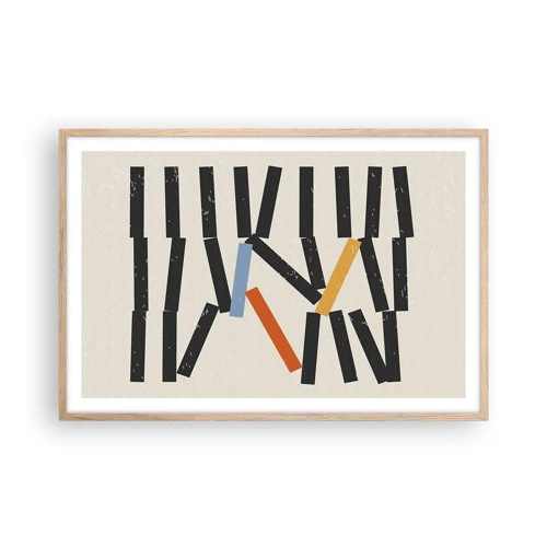 Poster in einem Rahmen aus heller Eiche - Domino – Komposition - 91x61 cm
