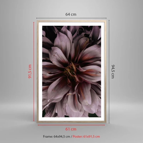Poster in einem Rahmen aus heller Eiche - Ein Blumenherz - 61x91 cm