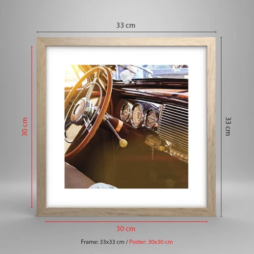 Poster in einem Rahmen aus heller Eiche - Ein Hauch von Luxus aus der Vergangenheit - 30x30 cm