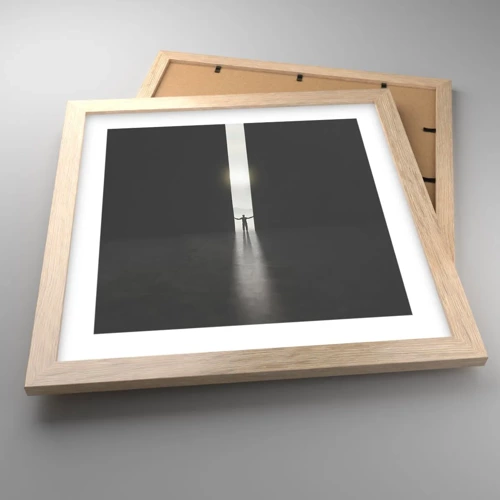 Poster in einem Rahmen aus heller Eiche - Ein Schritt in eine strahlende Zukunft - 30x30 cm