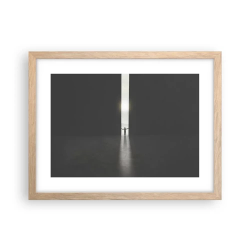 Poster in einem Rahmen aus heller Eiche - Ein Schritt in eine strahlende Zukunft - 40x30 cm