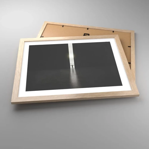 Poster in einem Rahmen aus heller Eiche - Ein Schritt in eine strahlende Zukunft - 40x30 cm