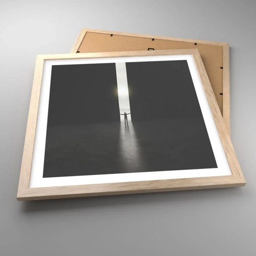 Poster in einem Rahmen aus heller Eiche - Ein Schritt in eine strahlende Zukunft - 40x40 cm