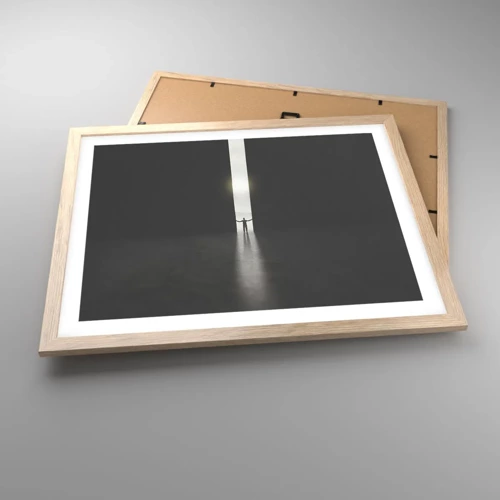 Poster in einem Rahmen aus heller Eiche - Ein Schritt in eine strahlende Zukunft - 50x40 cm