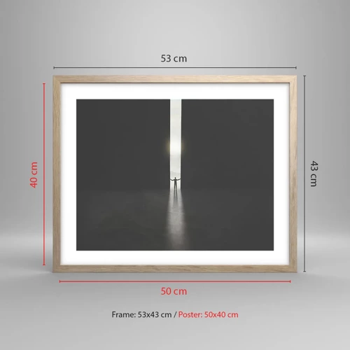 Poster in einem Rahmen aus heller Eiche - Ein Schritt in eine strahlende Zukunft - 50x40 cm