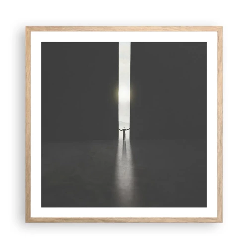 Poster in einem Rahmen aus heller Eiche - Ein Schritt in eine strahlende Zukunft - 60x60 cm