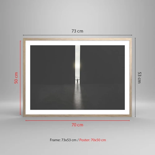 Poster in einem Rahmen aus heller Eiche - Ein Schritt in eine strahlende Zukunft - 70x50 cm