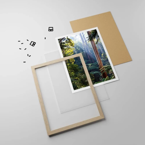 Poster in einem Rahmen aus heller Eiche - Ein Waldmärchen - 50x70 cm