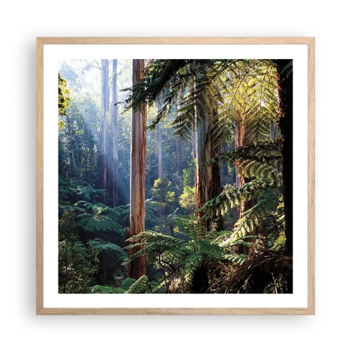 Poster in einem Rahmen aus heller Eiche - Ein Waldmärchen - 60x60 cm