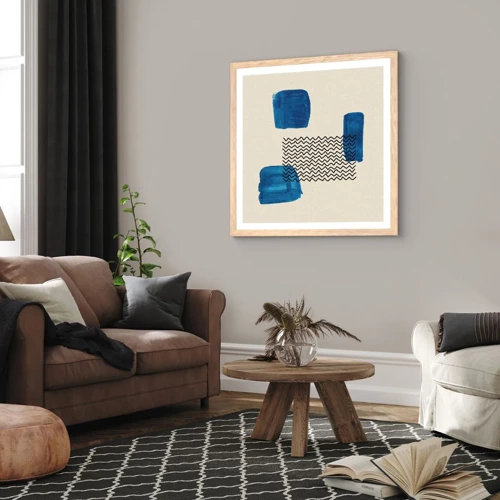Poster in einem Rahmen aus heller Eiche - Ein abstraktes Quartett - 50x50 cm