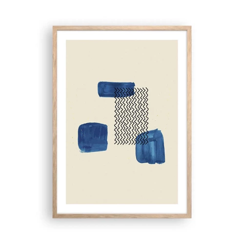 Poster in einem Rahmen aus heller Eiche - Ein abstraktes Quartett - 50x70 cm
