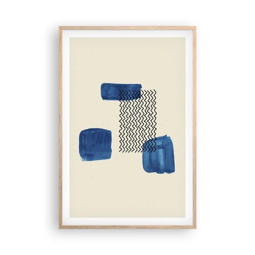 Poster in einem Rahmen aus heller Eiche - Ein abstraktes Quartett - 61x91 cm