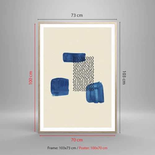 Poster in einem Rahmen aus heller Eiche - Ein abstraktes Quartett - 70x100 cm