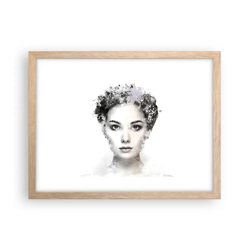 Poster in einem Rahmen aus heller Eiche - Ein äußerst stilvolles Portrait - 40x30 cm