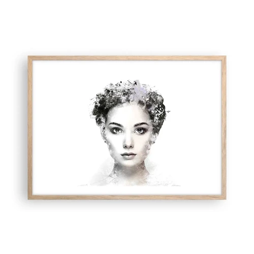 Poster in einem Rahmen aus heller Eiche - Ein äußerst stilvolles Portrait - 70x50 cm