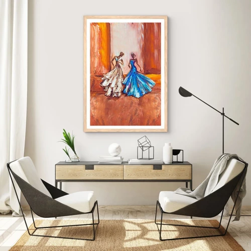 Poster in einem Rahmen aus heller Eiche - Ein dankbares Duo - 70x100 cm