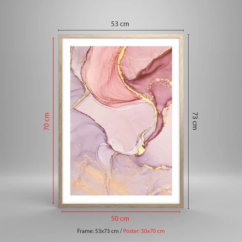 Poster in einem Rahmen aus heller Eiche - Eine Liebkosung der Farben - 50x70 cm