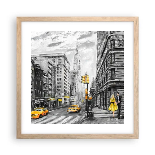 Poster in einem Rahmen aus heller Eiche - Eine New Yorker Geschichte - 40x40 cm