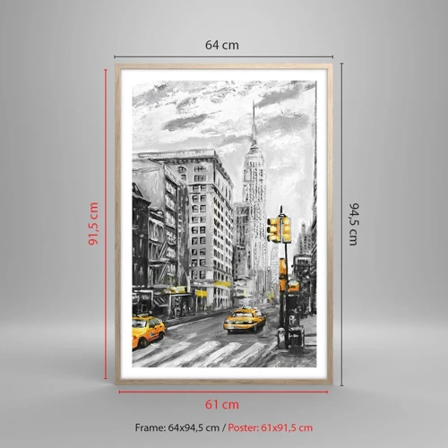 Poster in einem Rahmen aus heller Eiche - Eine New Yorker Geschichte - 61x91 cm