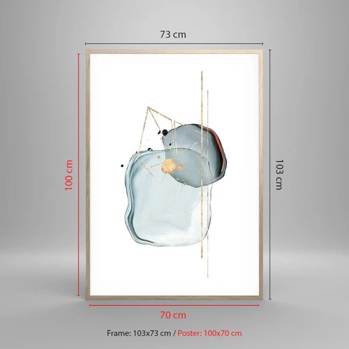 Poster in einem Rahmen aus heller Eiche - Eine Studie über Tropfen - 70x100 cm