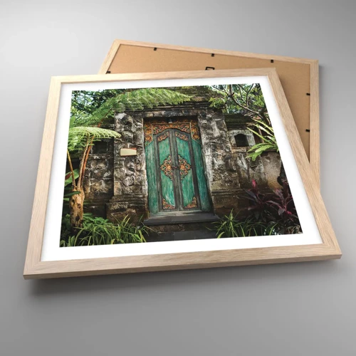 Poster in einem Rahmen aus heller Eiche - Eine Tür zu einer exotischen Welt - 40x40 cm