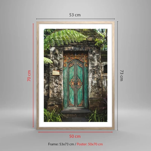 Poster in einem Rahmen aus heller Eiche - Eine Tür zu einer exotischen Welt - 50x70 cm