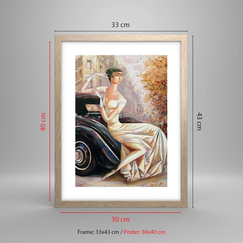 Poster in einem Rahmen aus heller Eiche - Eleganz im Retro-Stil - 30x40 cm