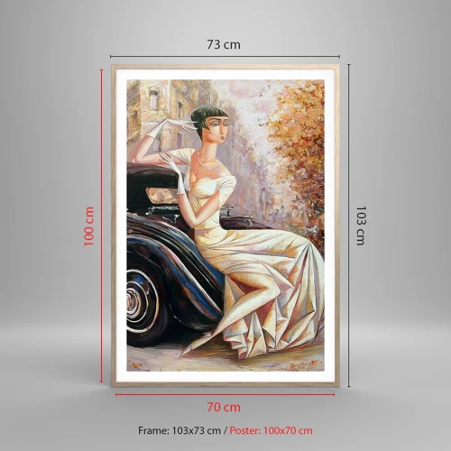 Poster in einem Rahmen aus heller Eiche - Eleganz im Retro-Stil - 70x100 cm