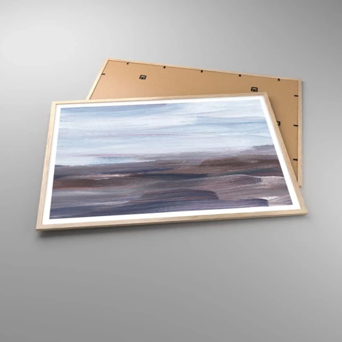 Poster in einem Rahmen aus heller Eiche - Elemente: Wasser - 100x70 cm