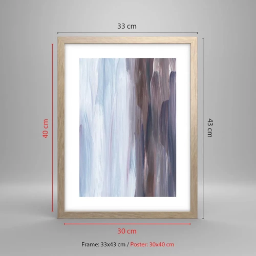 Poster in einem Rahmen aus heller Eiche - Elemente: Wasser - 30x40 cm