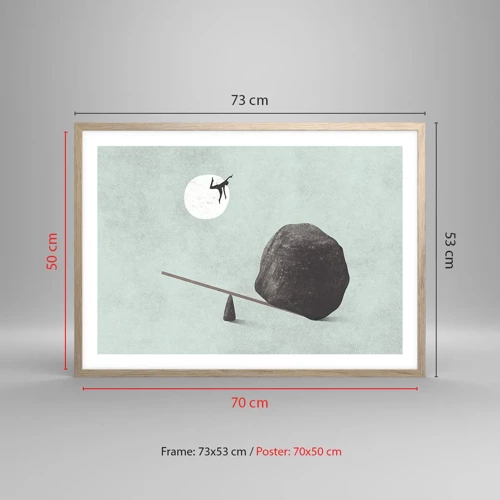 Poster in einem Rahmen aus heller Eiche - Erfüllte Träume - 70x50 cm