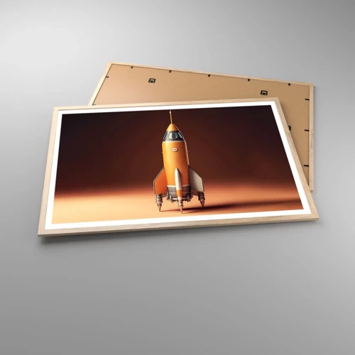 Poster in einem Rahmen aus heller Eiche - Es beginnt mit einem Traum - 91x61 cm