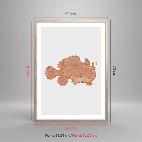 Poster in einem Rahmen aus heller Eiche - Es ist also doch ein Fisch - 50x70 cm