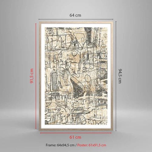 Poster in einem Rahmen aus heller Eiche - Es wartet darauf, entschlüsselt zu werden - 61x91 cm