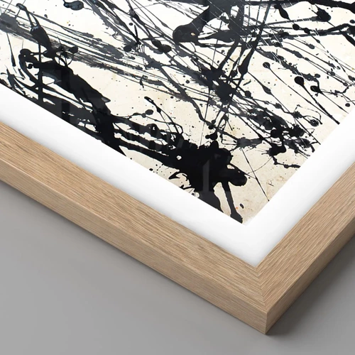 Poster in einem Rahmen aus heller Eiche - Expressionistische Abstraktion - 40x40 cm