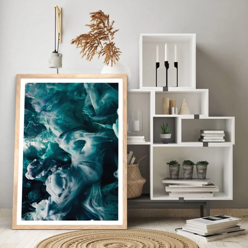 Poster in einem Rahmen aus heller Eiche - Farbbewegung - 40x50 cm