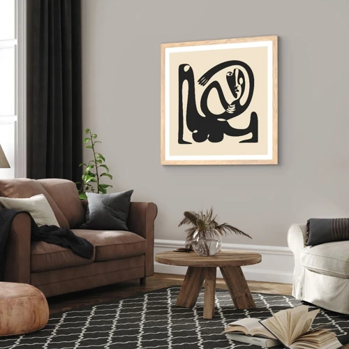 Poster in einem Rahmen aus heller Eiche - Fast wie Picasso - 40x40 cm