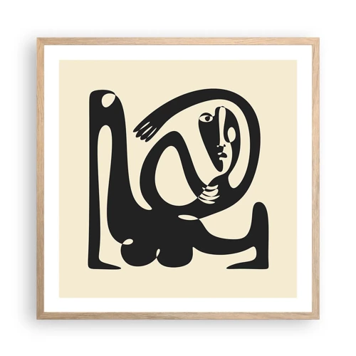 Poster in einem Rahmen aus heller Eiche - Fast wie Picasso - 60x60 cm