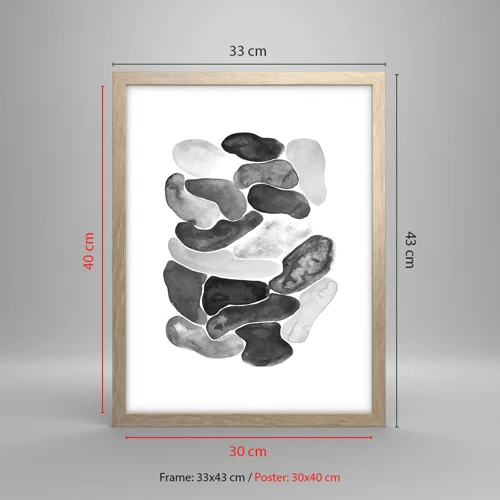 Poster in einem Rahmen aus heller Eiche - Felsige Abstraktion - 30x40 cm