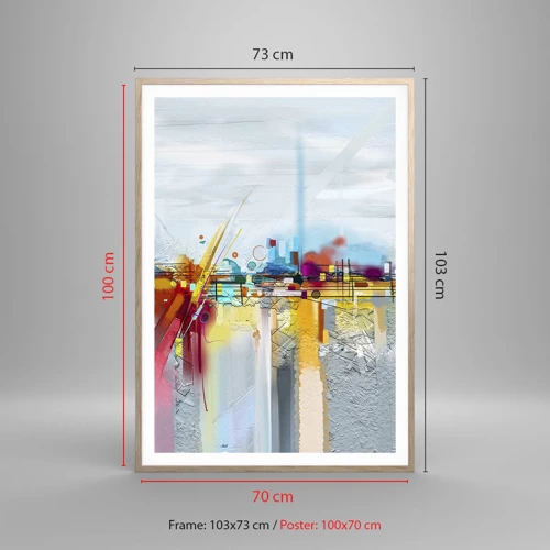 Poster in einem Rahmen aus heller Eiche - Freudenbrücke über den Fluss des Lebens - 70x100 cm