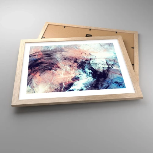 Poster in einem Rahmen aus heller Eiche - Fühle den Wind - 40x30 cm