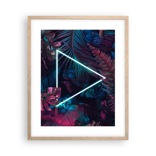 Poster in einem Rahmen aus heller Eiche - Garten im Disco-Stil - 40x50 cm