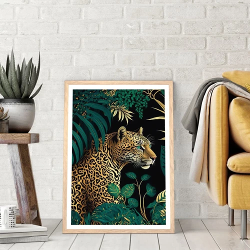 Poster in einem Rahmen aus heller Eiche - Gastgeber im Dschungel - 30x40 cm